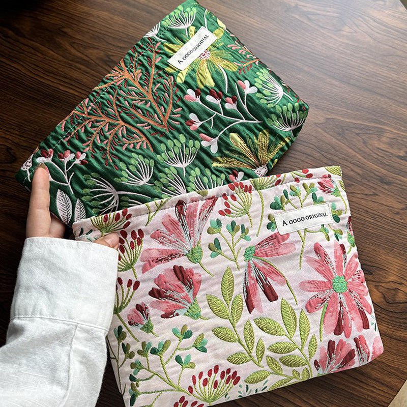 Vintage-Broderie-Blumen-Sac