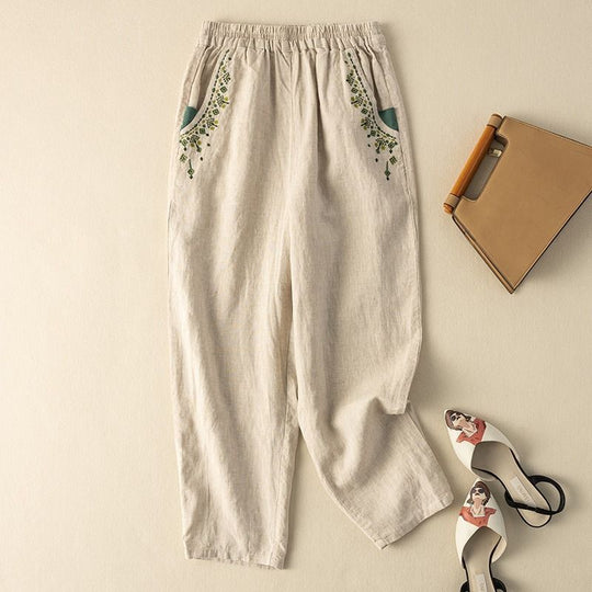 【Coton Et Lin】Lässige Vintage-Hose
