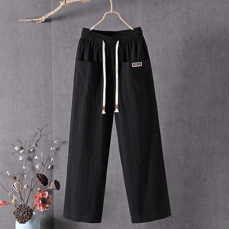 【Coton Et Lin】Freizeit-Uniformhose in Uni-Farbe