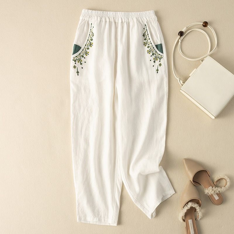 【Coton Et Lin】Lässige Vintage-Hose