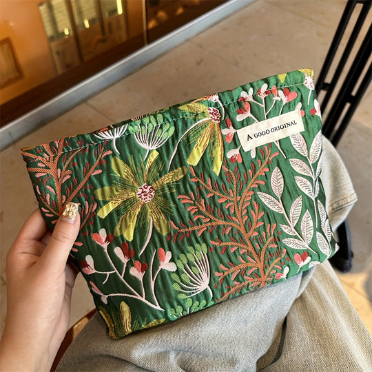 Vintage-Broderie-Blumen-Sac