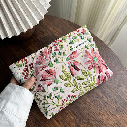 Vintage-Broderie-Blumen-Sac