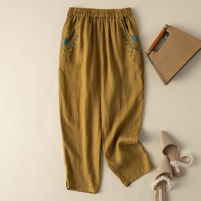 【Coton Et Lin】Lässige Vintage-Hose