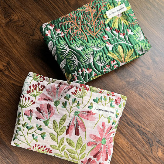 Vintage-Broderie-Blumen-Sac