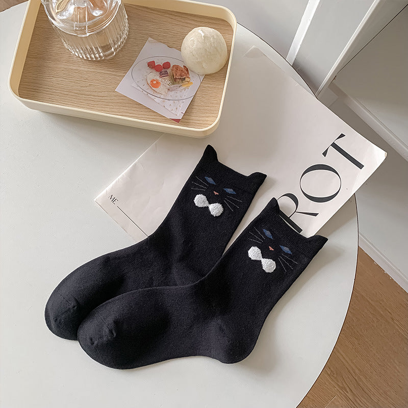 Lässige Socken mit Katzenmuster