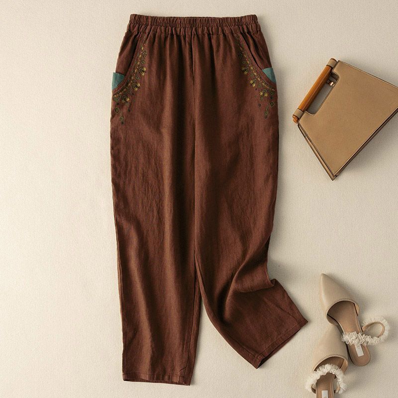 【Coton Et Lin】Lässige Vintage-Hose