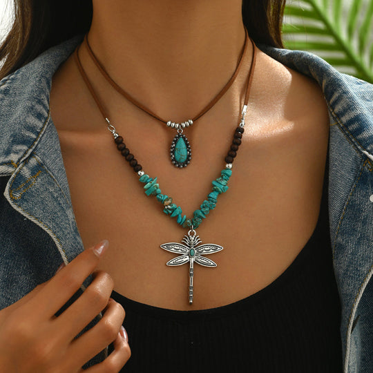 Bohemien Vintage Anhänger Halskette