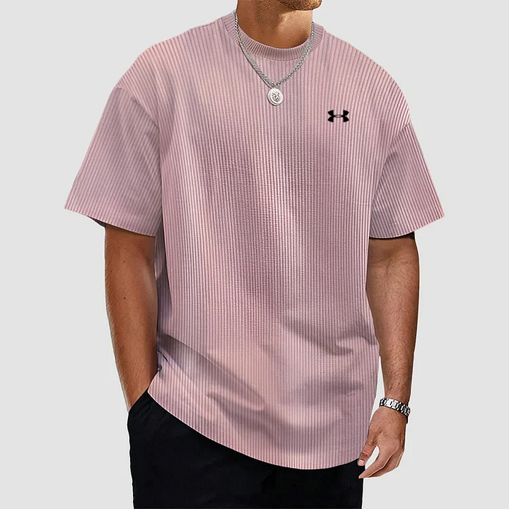 Unifarbenes, strukturiertes, schnelltrocknendes T-Shirt für Männer