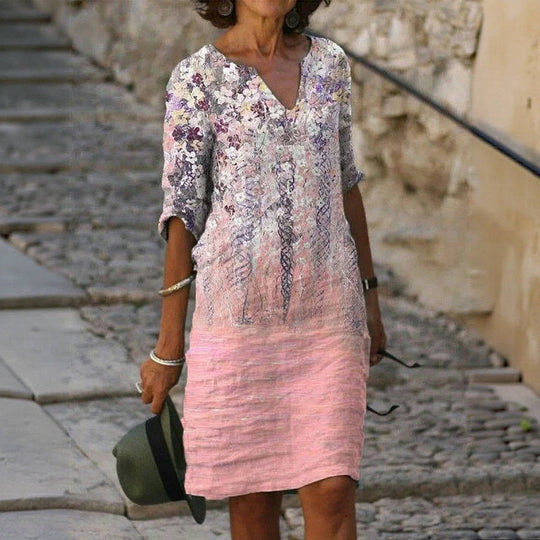 Vintage Blumenmuster Kleid