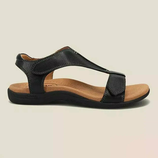 Vintage Einfarbige Velcro-Sandalen