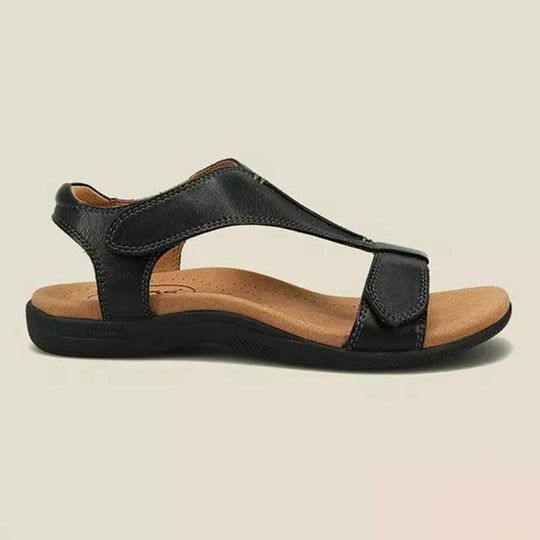 Vintage Einfarbige Velcro-Sandalen