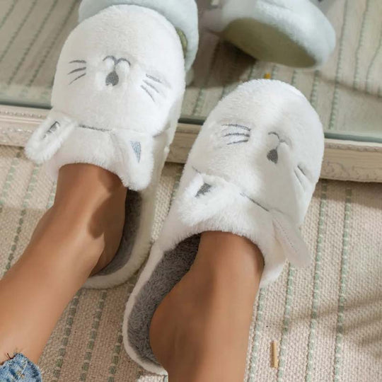 Flauschige Plüsch-Schuhen mit Cartoon-Katzen-Design