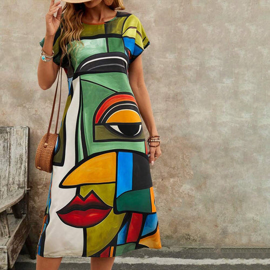 Lässiges Kleid mit abstraktem Muster