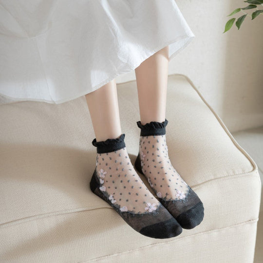 Atmungsaktive Blumenstrümpfe