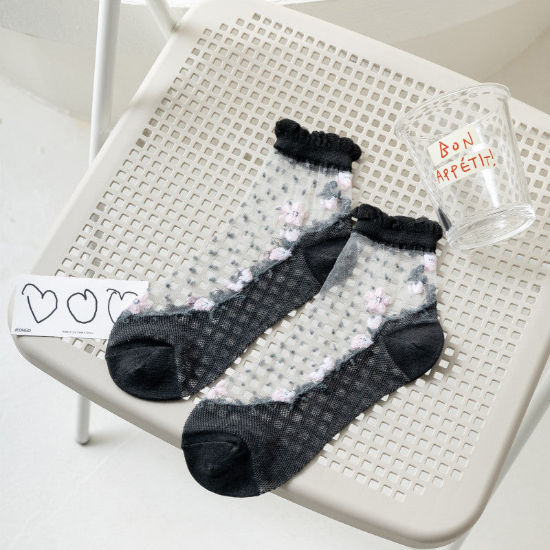 Atmungsaktive Blumenstrümpfe