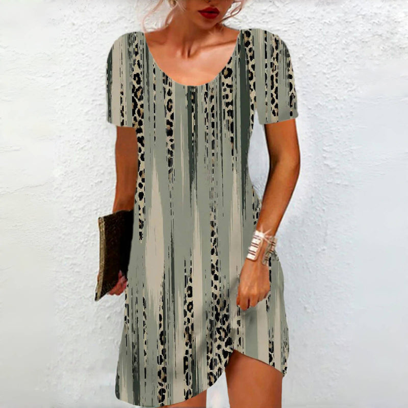 Verlaufendes Kleid mit Leopardenmuster