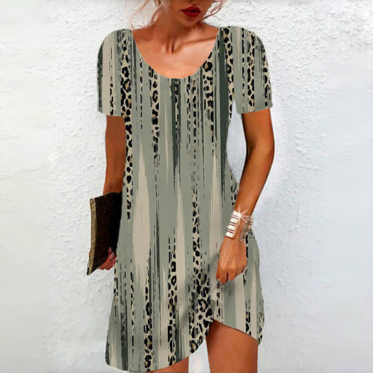 Verlaufendes Kleid mit Leopardenmuster