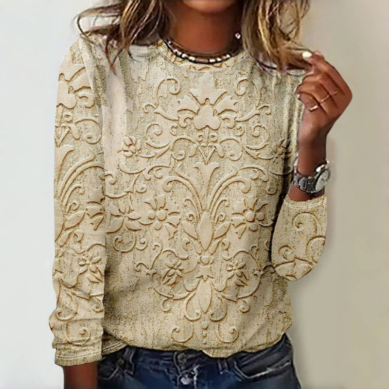 Vintage Ethnisch bedrucktes T-Shirt