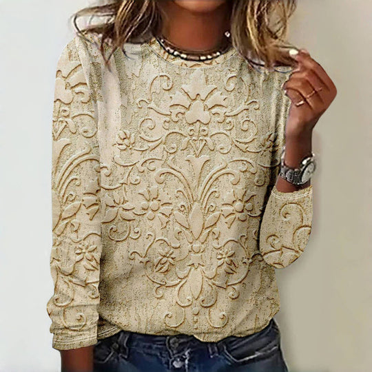 Vintage Ethnisch bedrucktes T-Shirt