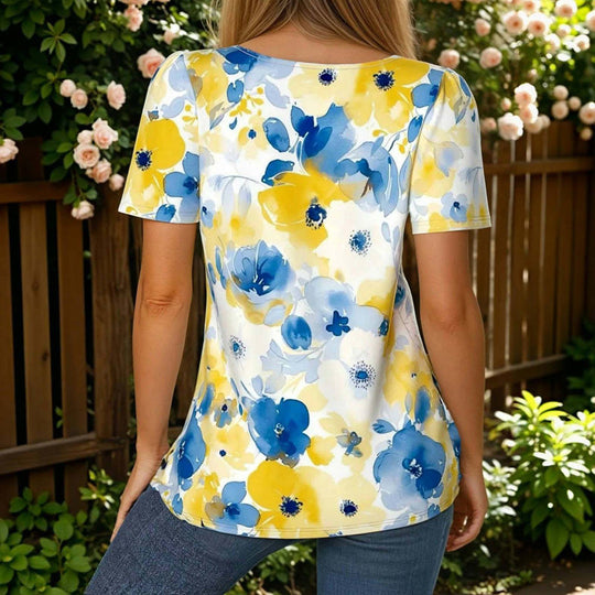 Bluse mit Vintage-Blumenmuster