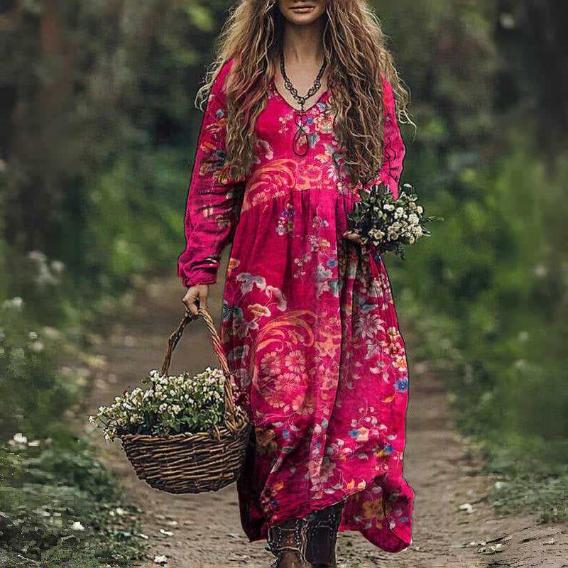 Vintage-Kleid mit Blumenmuster