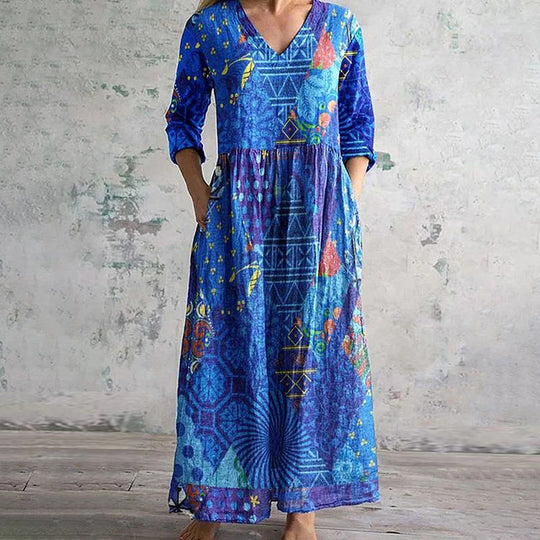 Vintage Kleid mit abstraktem Muster