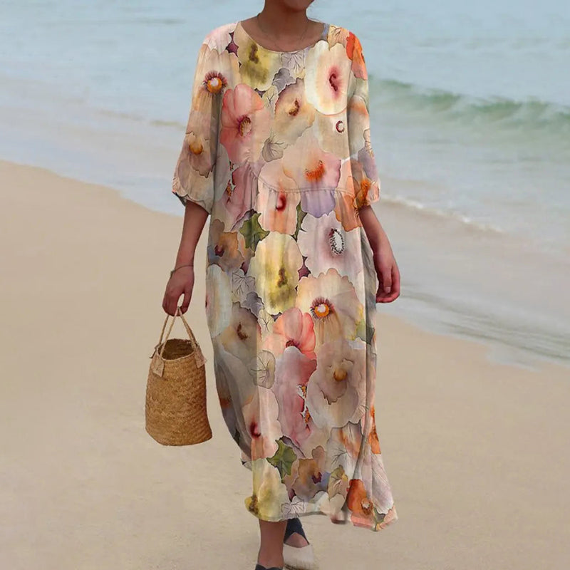 Vintage-Kleid mit Blumenmuster