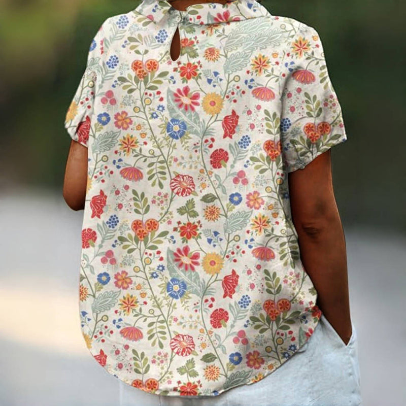 Bluse mit Vintage-Blumenmuster