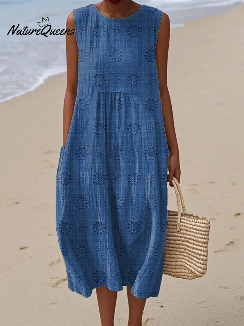 Élodie | Besticktes ärmelloses Kleid