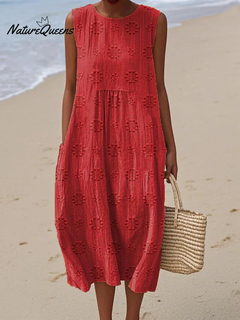 Élodie | Besticktes ärmelloses Kleid