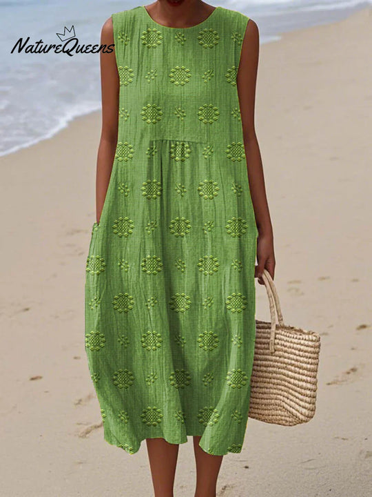 Élodie | Besticktes ärmelloses Kleid