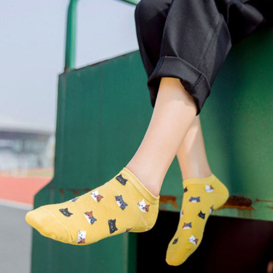 Set aus 5 Paar bedruckter Katzen-Socken