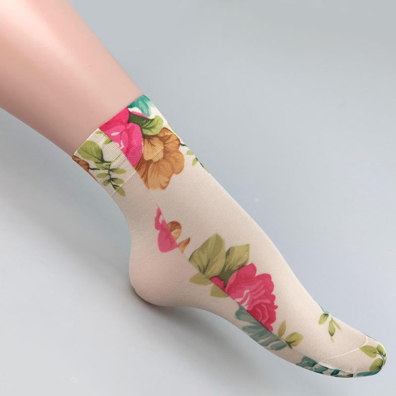 Atmungsaktive Blumen-Socken