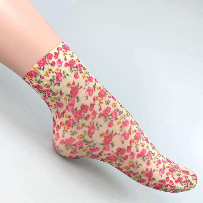Atmungsaktive Blumen-Socken