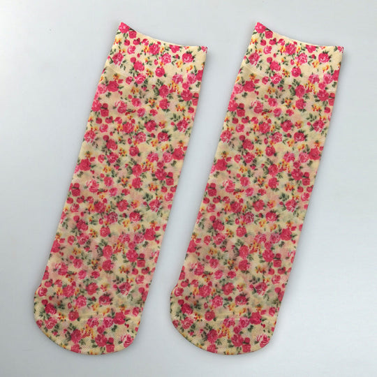 Atmungsaktive Blumen-Socken
