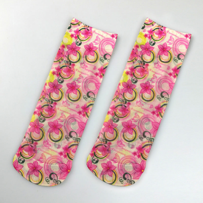 Atmungsaktive Blumen-Socken
