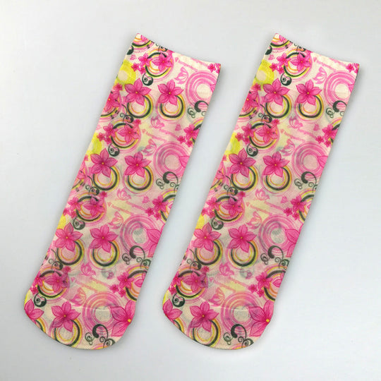 Atmungsaktive Blumen-Socken