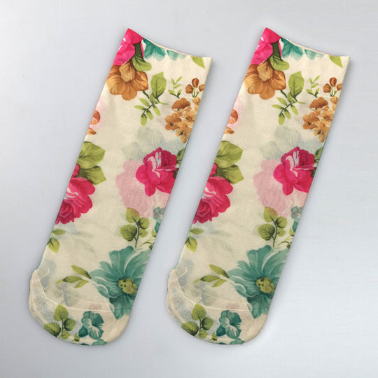 Atmungsaktive Blumen-Socken