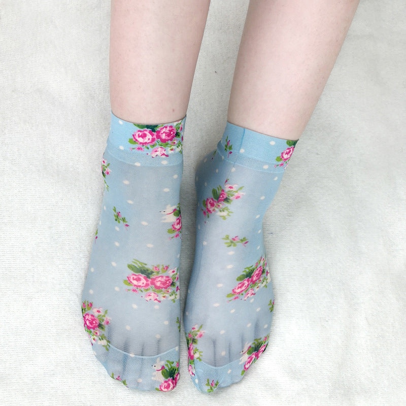 Atmungsaktive Blumen-Socken
