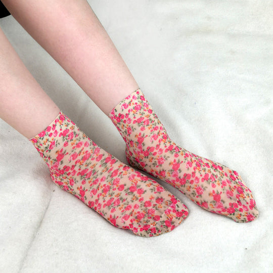 Atmungsaktive Blumen-Socken