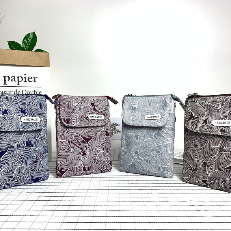 Tasche mit Vintage-Blättermotiv