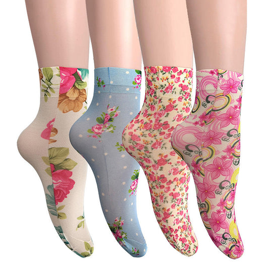 Atmungsaktive Blumen-Socken