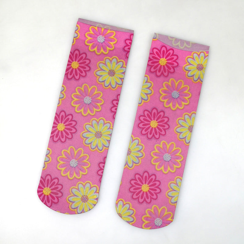 Atmungsaktive Blumen-Socken