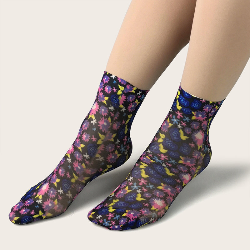 Atmungsaktive Blumen-Socken