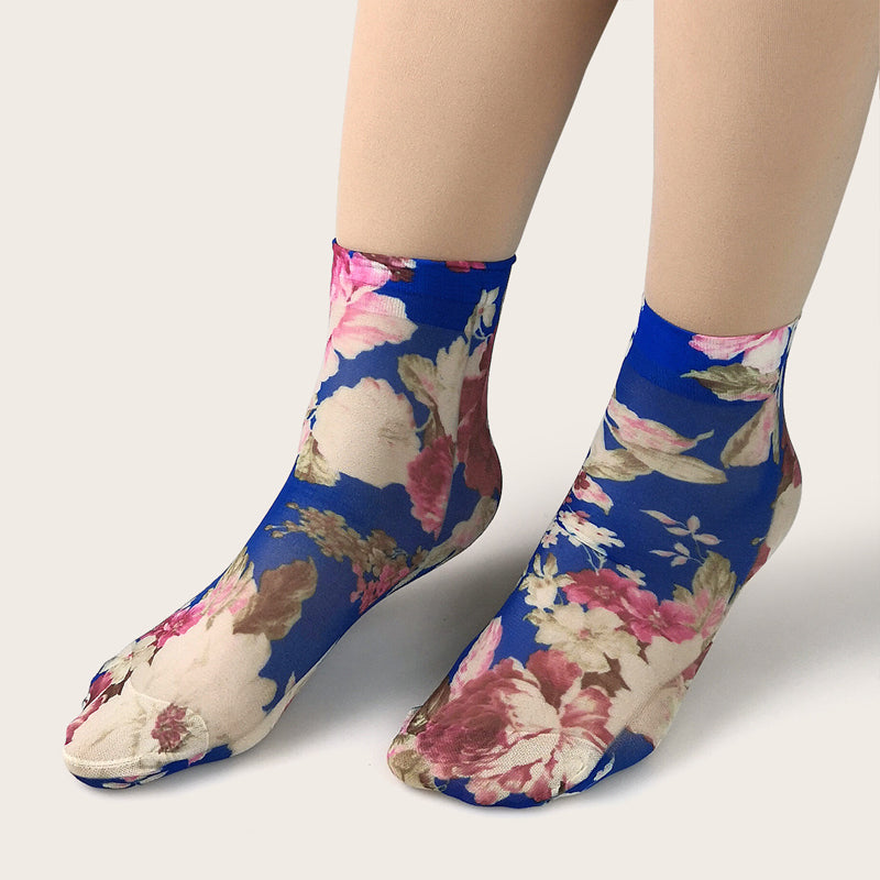 Atmungsaktive Blumen-Socken