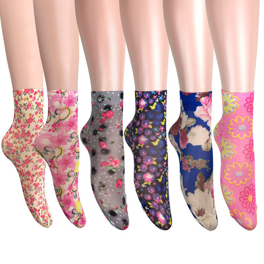 Atmungsaktive Blumen-Socken
