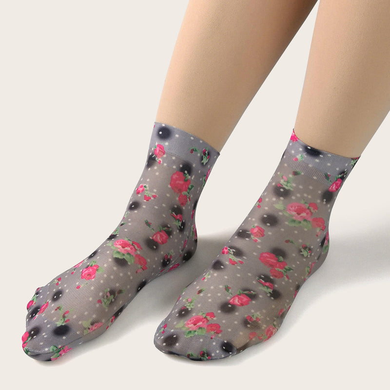 Atmungsaktive Blumen-Socken