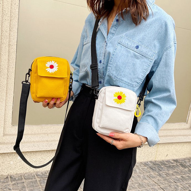 Lässige Margeriten-Tasche aus Stoff