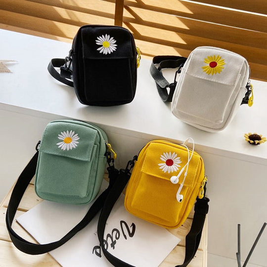 Lässige Margeriten-Tasche aus Stoff