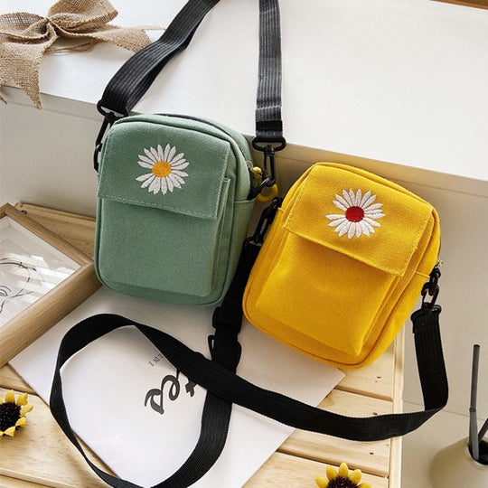 Lässige Margeriten-Tasche aus Stoff